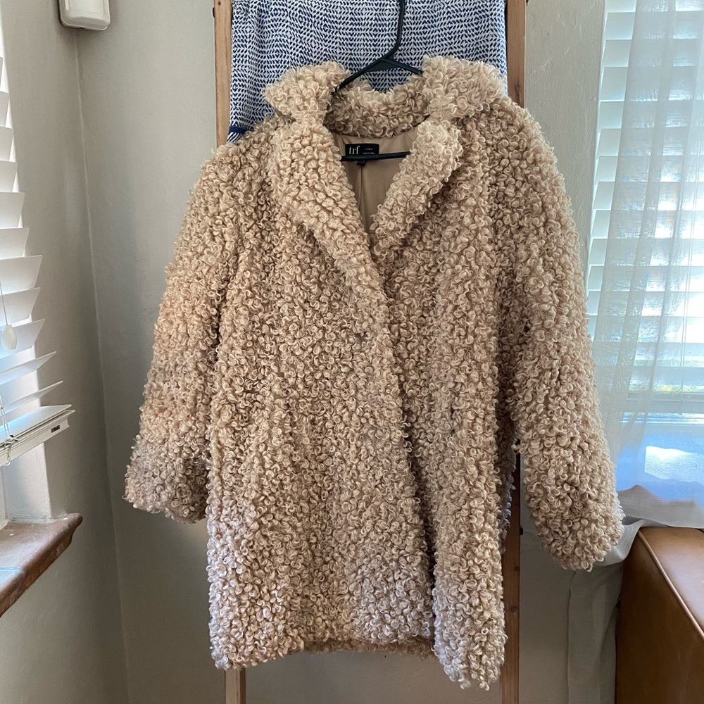 Zara faux fur teddy coat